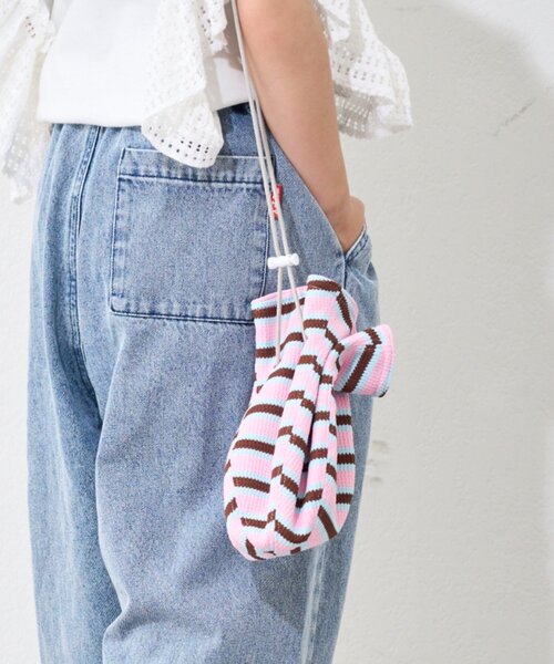 CIAOPANIC TYPY（チャオパニックティピー）の「【KIDS】アソートストライプリバーシブルHAT（ハット・キッズ・ピンク/グリーン/オフホワイト・ONE SIZE）」の3枚目の写真