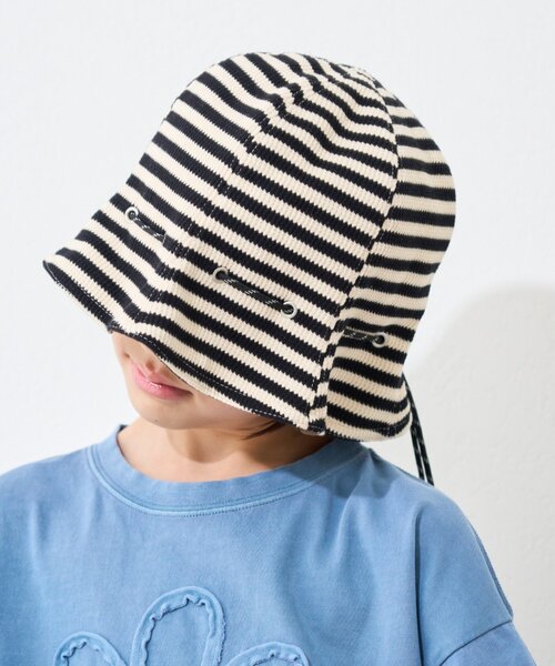 CIAOPANIC TYPY（チャオパニックティピー）の「【KIDS】アソートストライプリバーシブルHAT（ハット・キッズ・ピンク/グリーン/オフホワイト・ONE SIZE）」の19枚目の写真