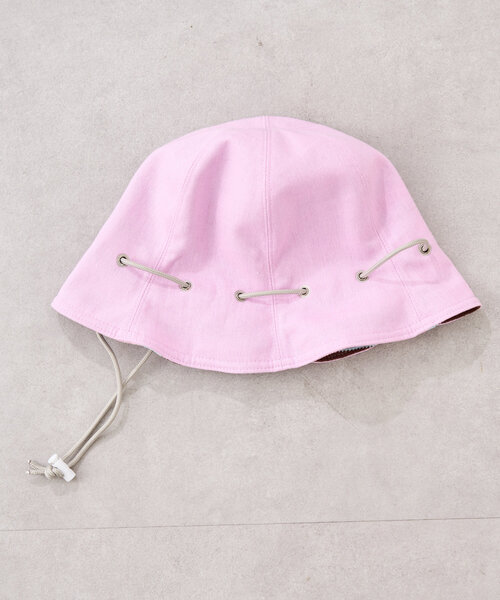 CIAOPANIC TYPY（チャオパニックティピー）の「【KIDS】アソートストライプリバーシブルHAT（ハット・キッズ・ピンク/グリーン/オフホワイト・ONE SIZE）」の8枚目の写真