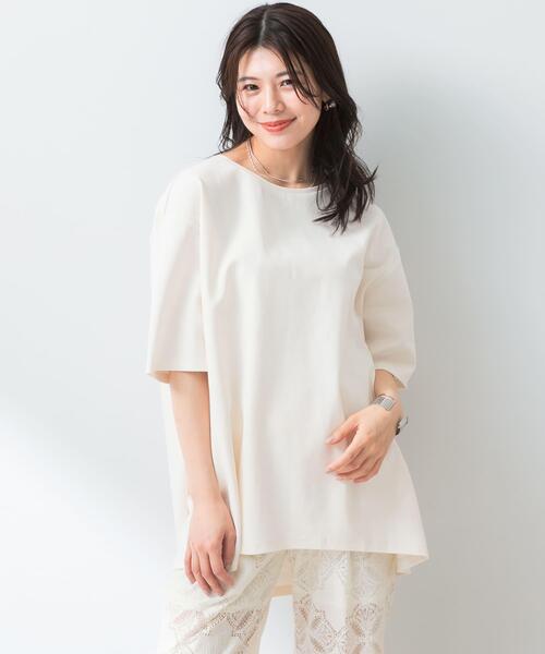 F by ROSSO（エフバイロッソ）の「『UR TECH ひやサラクール』F by ROSSO　コクーンフレアチュニックTシャツ（Tシャツ/カットソー・レディース・ブラウン/ブラック/オフホワイト・FREE）」の16枚目の写真