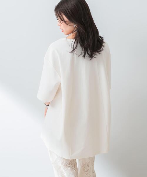 F by ROSSO（エフバイロッソ）の「『UR TECH ひやサラクール』F by ROSSO　コクーンフレアチュニックTシャツ（Tシャツ/カットソー・レディース・ブラウン/ブラック/オフホワイト・FREE）」の18枚目の写真