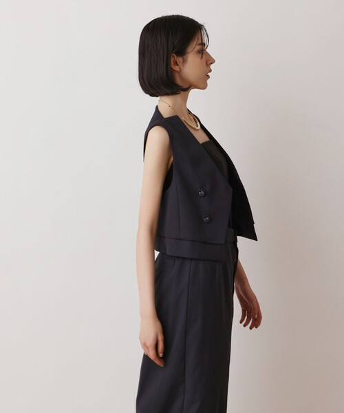 Diagram（ダイアグラム）の「オックスショートジレ（ベスト・レディース・キナリ/ブラック・38/36）」の5枚目の写真