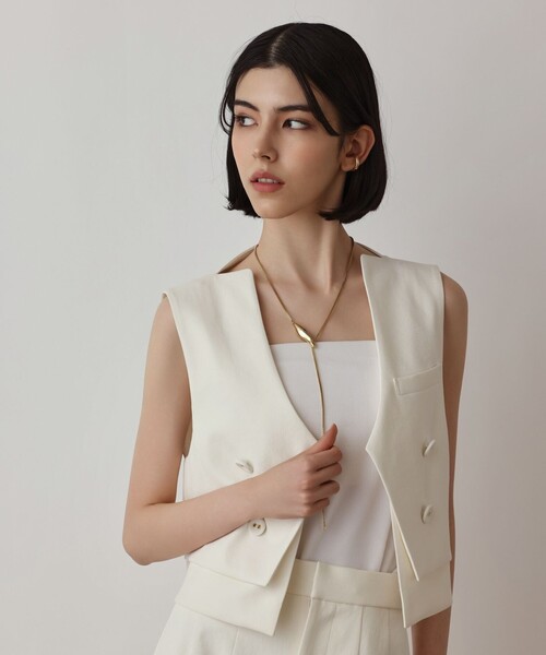 Diagram（ダイアグラム）の「オックスショートジレ（ベスト・レディース・キナリ/ブラック・38/36）」の10枚目の写真