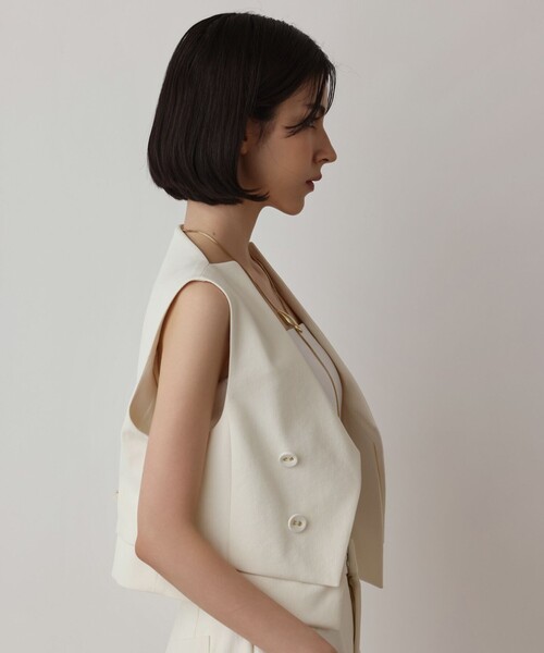 Diagram（ダイアグラム）の「オックスショートジレ（ベスト・レディース・キナリ/ブラック・38/36）」の12枚目の写真