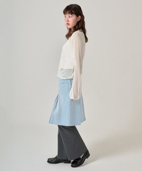 TINA：JOJUN（ティーナジョジュン）の「デニム プリーツスカート TINA：JOJUN（デニムスカート・レディース・ライトブルー/ブルー・S/M）」の7枚目の写真