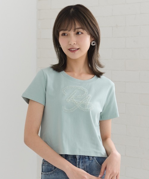 REDYAZEL(レディアゼル)の「チュールフリルRAロゴTシャツ(Tシャツ/カットソー・レディース・ミント/ネイビー/オフホワイト・FREE)」の15枚目の写真
