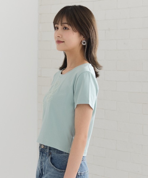 REDYAZEL(レディアゼル)の「チュールフリルRAロゴTシャツ(Tシャツ/カットソー・レディース・ミント/ネイビー/オフホワイト・FREE)」の16枚目の写真