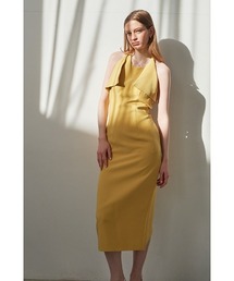 Estella.K エステラケー　イエロー オフショルダー ワンピース セール】Before Sunset Dress オフショルカットワークドレス