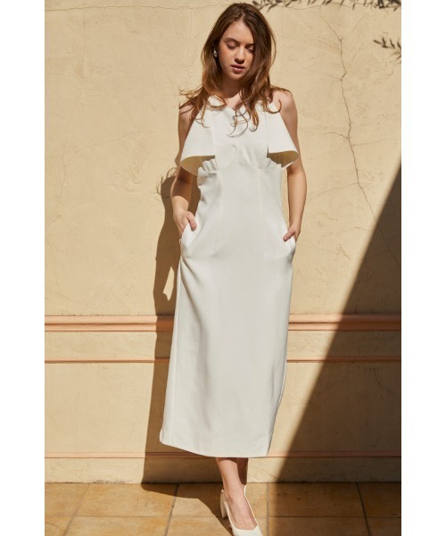 Estella.K(エステラケー)の「Nicole Midi Dress ホルターミディドレス(ワンピース・レディース・ホワイト/ブラック/イエロー・FREE)」の4枚目の写真