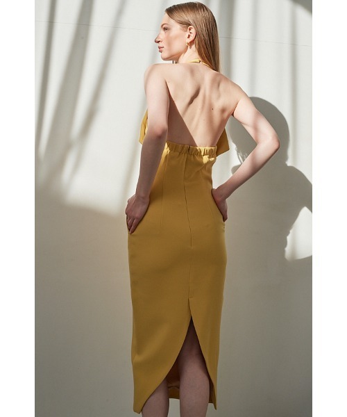 Estella.K(エステラケー)の「Nicole Midi Dress ホルターミディドレス(ワンピース・レディース・ホワイト/ブラック/イエロー・FREE)」の10枚目の写真