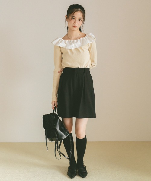 VANNIE U（ヴァニーユー）の「タックショートパンツ（その他パンツ・レディース・ブラウン/ブラック・FREE）」の9枚目の写真