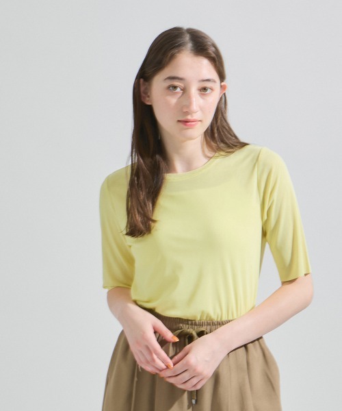 ketty(ケティ)の「マイクロチュールトップス≪手洗い可能≫(Tシャツ/カットソー・レディース・ブラック/イエロー/オフホワイト/ブルー・M)」の1枚目の写真