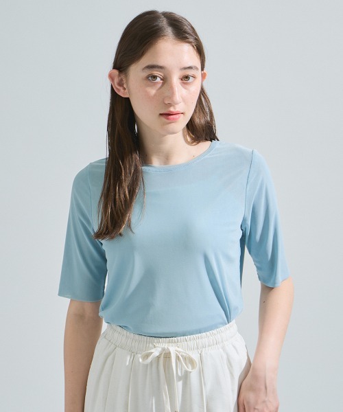 ketty(ケティ)の「マイクロチュールトップス≪手洗い可能≫(Tシャツ/カットソー・レディース・ブラック/イエロー/オフホワイト/ブルー・M)」の4枚目の写真