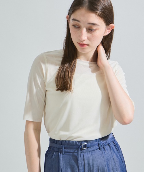 ketty(ケティ)の「マイクロチュールトップス≪手洗い可能≫(Tシャツ/カットソー・レディース・ブラック/イエロー/オフホワイト/ブルー・M)」の5枚目の写真