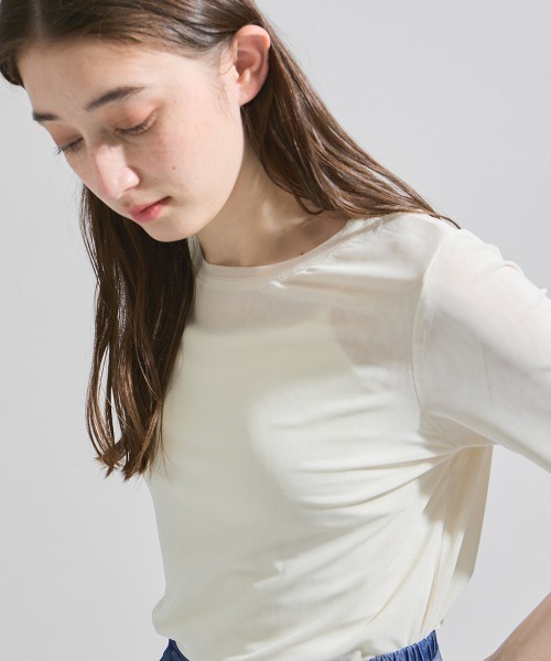 ketty(ケティ)の「マイクロチュールトップス≪手洗い可能≫(Tシャツ/カットソー・レディース・ブラック/イエロー/オフホワイト/ブルー・M)」の6枚目の写真