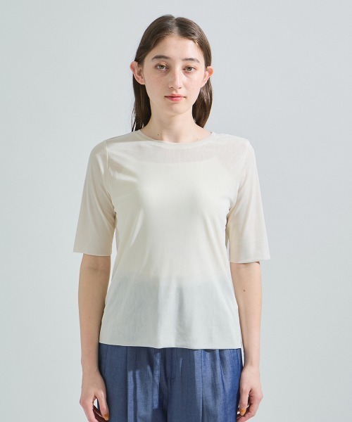 ketty(ケティ)の「マイクロチュールトップス≪手洗い可能≫(Tシャツ/カットソー・レディース・ブラック/イエロー/オフホワイト/ブルー・M)」の7枚目の写真