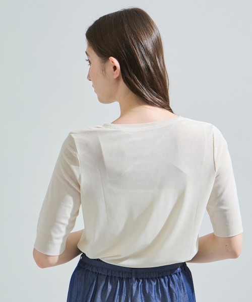 ketty(ケティ)の「マイクロチュールトップス≪手洗い可能≫(Tシャツ/カットソー・レディース・ブラック/イエロー/オフホワイト/ブルー・M)」の9枚目の写真