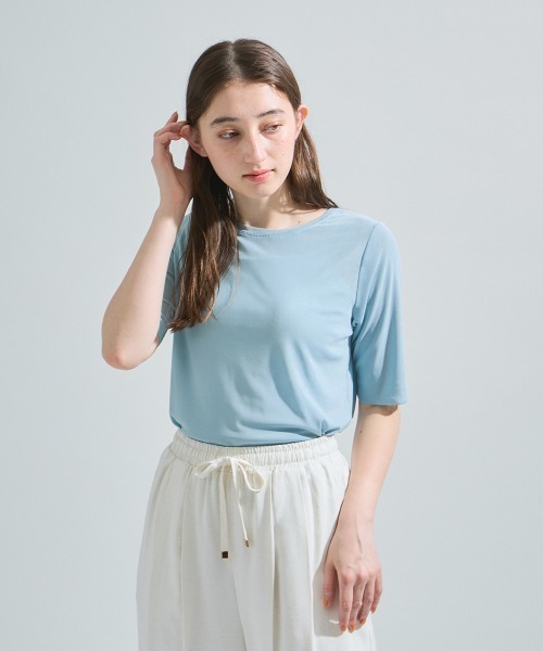 ketty(ケティ)の「マイクロチュールトップス≪手洗い可能≫(Tシャツ/カットソー・レディース・ブラック/イエロー/オフホワイト/ブルー・M)」の11枚目の写真