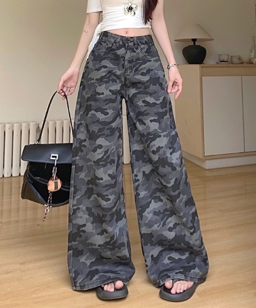 SHEENA(シーナ)の「カモフラ柄バギーワイドパンツ(デニムパンツ・レディース・グレー・S/M/L)」の17枚目の写真