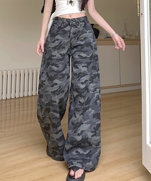 SHEENA(シーナ)の「カモフラ柄バギーワイドパンツ(デニムパンツ・レディース・グレー・S/M/L)」の19枚目の写真
