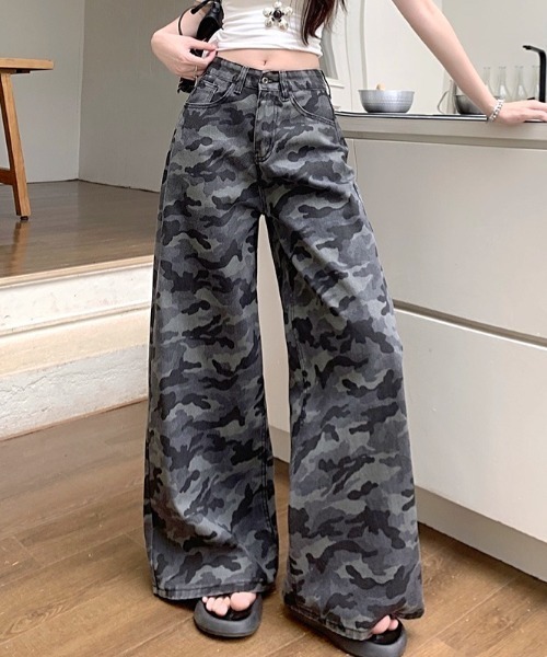 SHEENA(シーナ)の「カモフラ柄バギーワイドパンツ(デニムパンツ・レディース・グレー・S/M/L)」の21枚目の写真