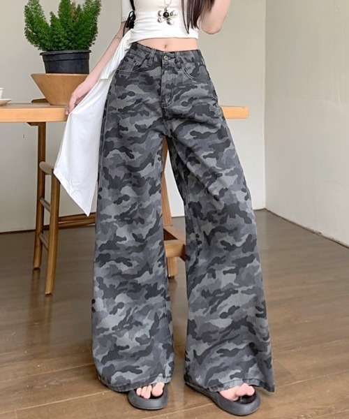 SHEENA(シーナ)の「カモフラ柄バギーワイドパンツ(デニムパンツ・レディース・グレー・S/M/L)」の22枚目の写真