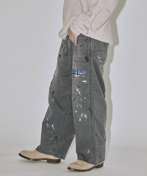 JOURNAL STANDARD J.S HOMESTEAD（ジャーナルスタンダードホームステッド）の「J.S.Homestead / グランジャン チノ ペインター パンツ（チノパンツ・メンズ・ブラック/ブラウン・MEDIUM/LARGE）」の5枚目の写真