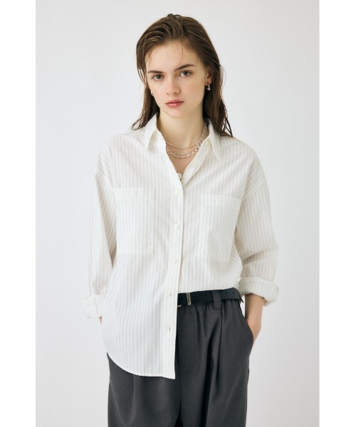 MOUSSY◆長袖シャツ/one/コットン/BEG/無地/010FA330-6100 MOUSSY(マウジー) / 長袖シャツ/one/コットン/BEG/無地/010FA330