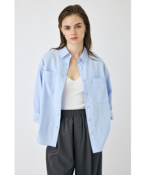 今季moussy STRIPE COLOR シャツ AZUL BY MOUSSY | MULTI STRIPE CREPE WEAVE SHIRT (シャツ