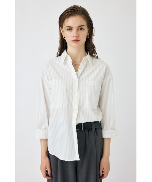 MOUSSY（マウジー）の「STRIPE COLOR シャツ（シャツ/ブラウス・レディース・ブルー/ホワイト/イエロー・FREE）」の5枚目の写真