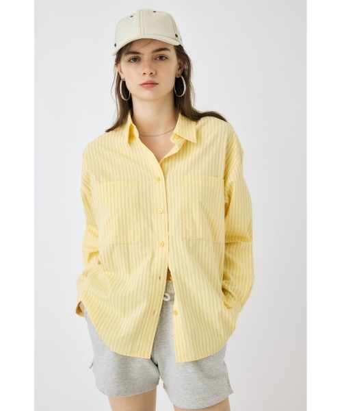 MOUSSY（マウジー）の「STRIPE COLOR シャツ（シャツ/ブラウス・レディース・ブルー/ホワイト/イエロー・FREE）」の7枚目の写真