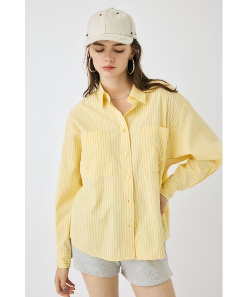 MOUSSY（マウジー）の「STRIPE COLOR シャツ（シャツ/ブラウス・レディース・ブルー/ホワイト/イエロー・FREE）」の11枚目の写真