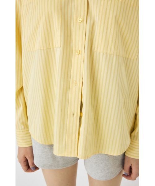 moussy - moussyストライプシャツ オレンジ✖️白の通販 by