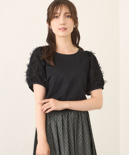 セール】リボンチュール カットソー（Tシャツ/カットソー）｜TO