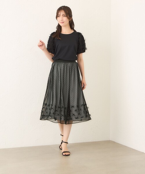 美品 2024AW【トゥービーシック】リボン刺しゅう チュールスカート リボン刺しゅう チュールスカート(スカート)｜TO BE CHIC(トゥー
