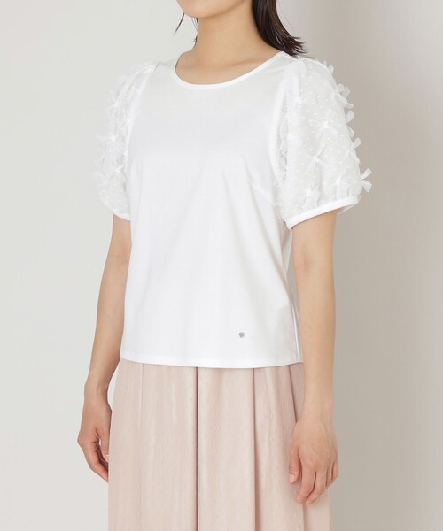 セール】リボンチュール カットソー（Tシャツ/カットソー）｜TO