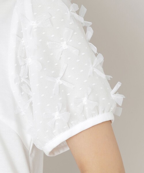 セール】リボンチュール カットソー（Tシャツ/カットソー）｜TO