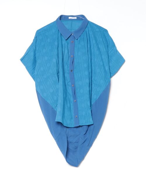 sandy（サンディー）の「模様織イレギュラーブラウス（シャツ/ブラウス・レディース・オフホワイト/ブルー/ブラック・FREE）」の3枚目の写真