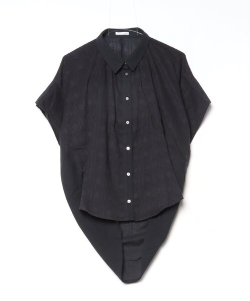 sandy（サンディー）の「模様織イレギュラーブラウス（シャツ/ブラウス・レディース・オフホワイト/ブルー/ブラック・FREE）」の2枚目の写真