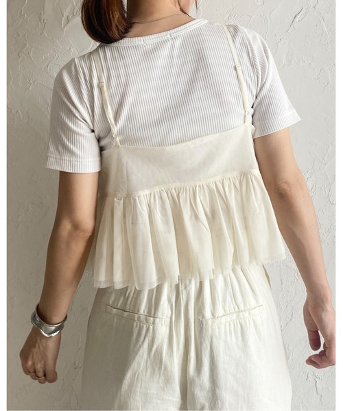 She's Closet(シーズクローゼット)の「フロントリボンシースルー/シアーチュールキャミソールビスチェ(ベスト・レディース・グレー/アイボリー/ブラック・FREE)」の6枚目の写真