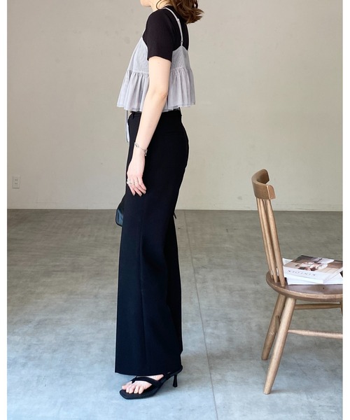 She's Closet(シーズクローゼット)の「フロントリボンシースルー/シアーチュールキャミソールビスチェ(ベスト・レディース・グレー/アイボリー/ブラック・FREE)」の10枚目の写真