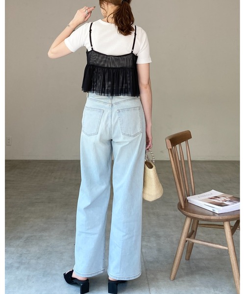 She's Closet(シーズクローゼット)の「フロントリボンシースルー/シアーチュールキャミソールビスチェ(ベスト・レディース・グレー/アイボリー/ブラック・FREE)」の16枚目の写真