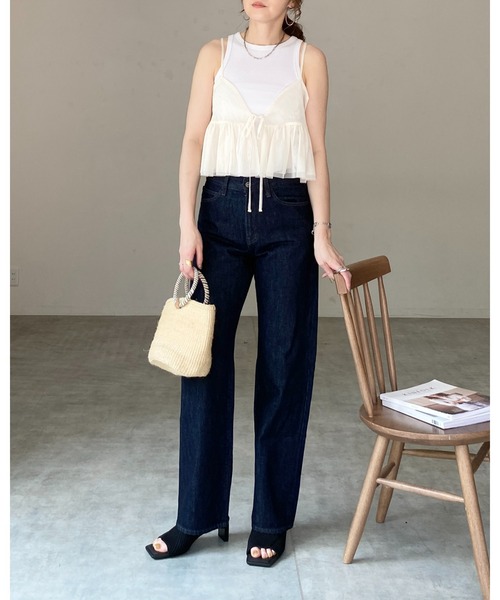 She's Closet(シーズクローゼット)の「フロントリボンシースルー/シアーチュールキャミソールビスチェ(ベスト・レディース・グレー/アイボリー/ブラック・FREE)」の17枚目の写真