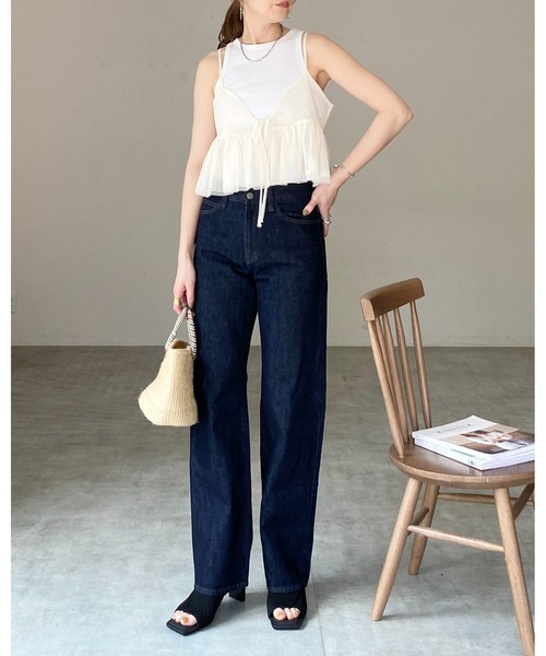 She's Closet(シーズクローゼット)の「フロントリボンシースルー/シアーチュールキャミソールビスチェ(ベスト・レディース・グレー/アイボリー/ブラック・FREE)」の18枚目の写真