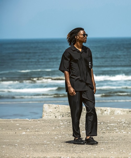 Mark Gonzales（マーク・ゴンザレス）の「【WEB・直営店限定】MARK GONZALES ARTWORK COLLECTION(マーク ゴンザレス)パームツリー刺繍 ワイドパンツ バルーンパンツ（その他パンツ・メンズ・ブラウン/ブラック・M/L/XL）」の9枚目の写真