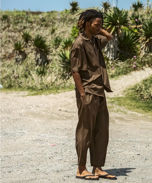 Mark Gonzales（マーク・ゴンザレス）の「【WEB・直営店限定】MARK GONZALES ARTWORK COLLECTION(マーク ゴンザレス)パームツリー刺繍 ワイドパンツ バルーンパンツ（その他パンツ・メンズ・ブラウン/ブラック・M/L/XL）」の18枚目の写真