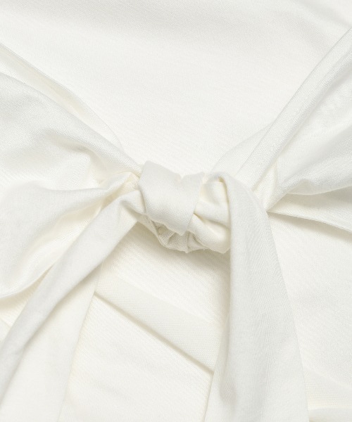 JOSE MOON(ジョゼムーン)の「CUTTING RIBBON TOPS/カッティングリボントップス(Tシャツ/カットソー・レディース・ブラック/ホワイト/ブラウン・FREE)」の12枚目の写真