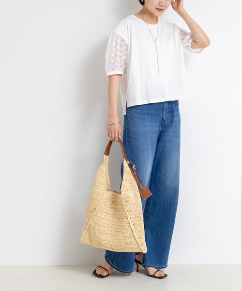 NOLLEY’S(ノーリーズ)の「ドットシアーパフスリーブカットソー(Tシャツ/カットソー・レディース・ホワイト/ブラック・38)」の7枚目の写真