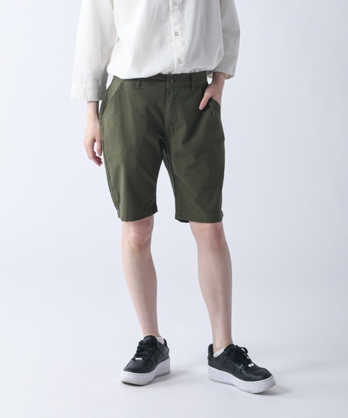 Relation(リレーション)の「リネンショートパンツ(その他パンツ・メンズ・ベージュ/カーキ/ピンク/ネイビー/サックスブルー/ブラック/ホワイト/グレー・LARGE/MEDIUM/XX-LARGE/X-LARGE/SMALL)」の5枚目の写真