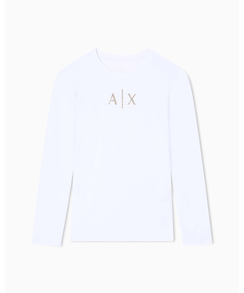 ARMANI EXCHANGE(アルマーニエクスチェンジ)の「【A|X アルマーニ エクスチェンジ】AXロゴ 長袖クルーネックTシャツ/SLIM(Tシャツ/カットソー・レディース・ホワイト/ブラック・LARGE/X-SMALL/X-LARGE/SMALL/MEDIUM)」の3枚目の写真